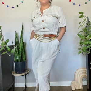 VTG 80s Lady Carol of New York Linen Dress